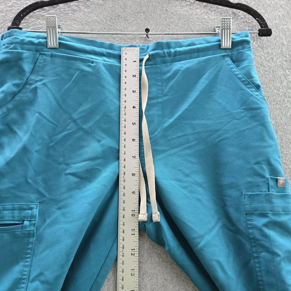 FIGS Women Scrub Pants Small Blue Yola Slim Cargo Straight Drawstring 28